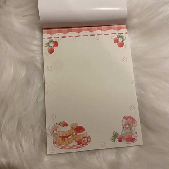 Cute Memo Pad from Japan. Cute Bear and Strawberry Design. - Picture 2 of 5